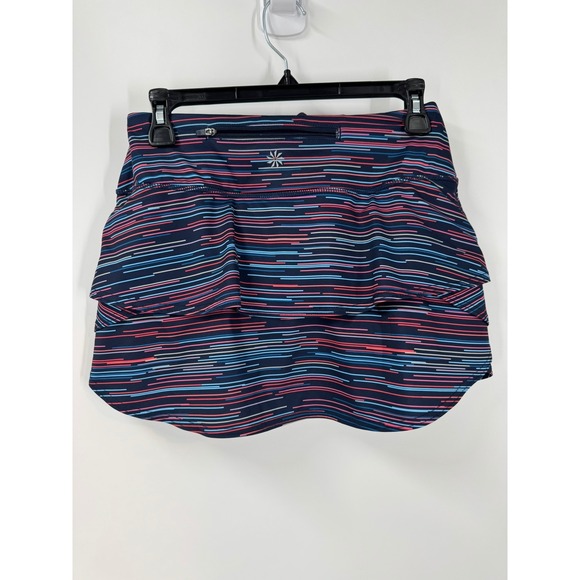 Athleta Pants - Athleta Women's Striped Athletic Spacedye Swagger Skort XS Navy Pink‎ Blue Coral